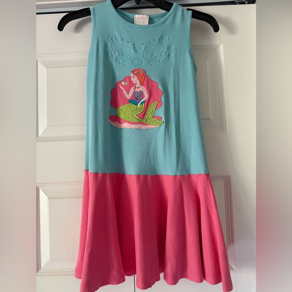 Lemon Loves Lime Aqua and Pink Mermaid Gemstone Dress